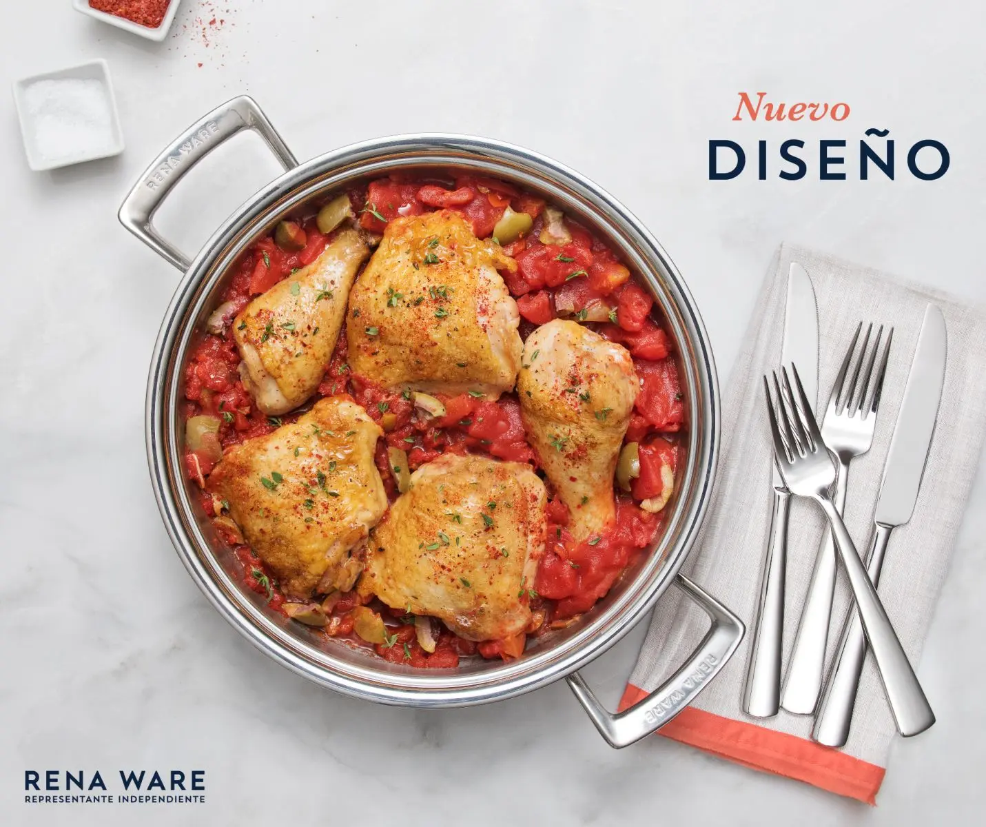 Plato saludable y colorido preparado con el método Rena Ware