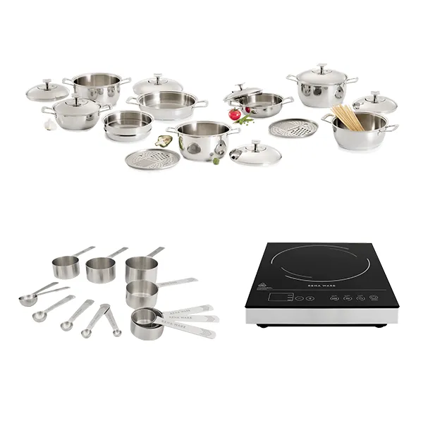 Especial #02 - Juego Gourmet 17 Piezas + Cocina de Inducción IC-450