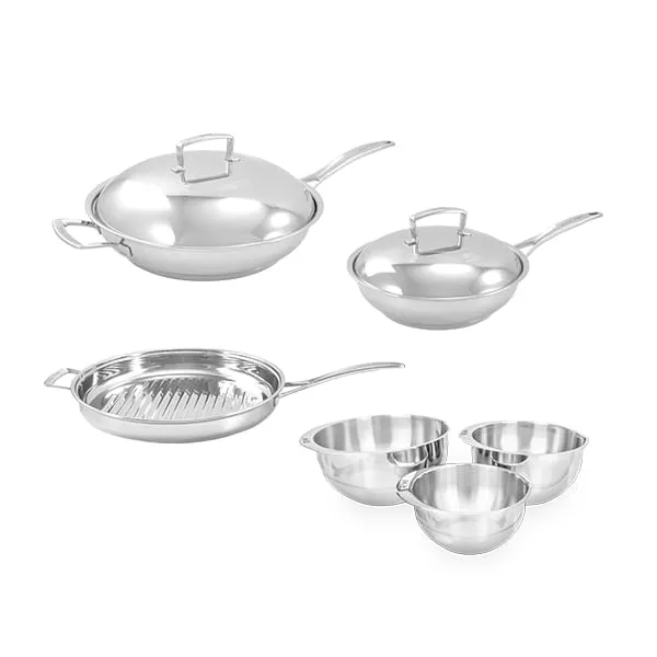 Flash #09 - Trío de Sartenes (30cm/24cm/Grill) + Juego de Bowls